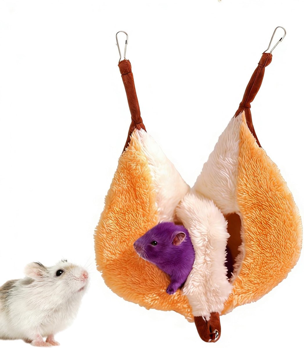 Hangmat voor frettenkooi, warme holen en schuilplaats, zacht, voor hamsters, chinchilla, fretten, eekhoorns, suikerpetauro, huis, binnen en buiten, eetkamer