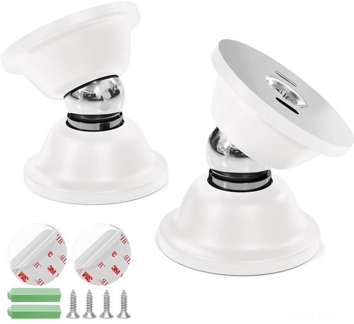 Magnetische deurstopper - Deurvastzetter - Deuren openhouden - Flexibele montage - 2 stuks - Wit