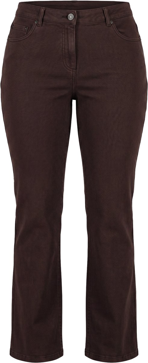 Ulla Popken - Dames - Jeans Marie bootcut stretchcomfort - Mahonie - Maat 60