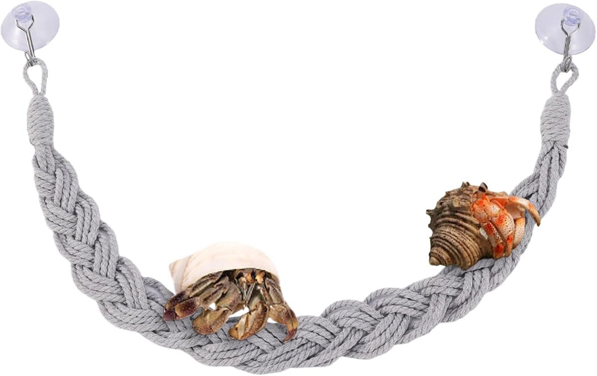 Wijnstok - Heremite Krab Wol Klimladder, Jute Touw Huisdier Accessoire Zuignap Vaste Ladder, Ontdekkingsspeelgoed | met BER