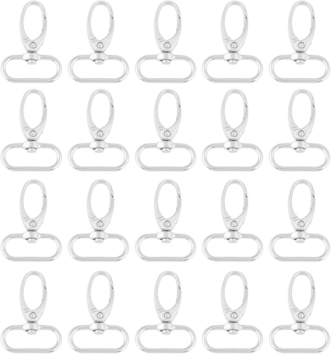 Trigger Clips 20 stuks zinklegering kreeftenklauw karabijnhaken (25 mm)