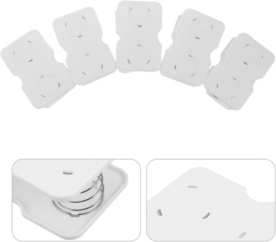 5 Stuks Witte Tissuebox Veerhouders met Dubbele Veer Automatische Lift Ondersteuning voor Papieren Handdoekdispensers Geschikt voor Thuis Kantoor Keuken Eettafel — afbeelding 2