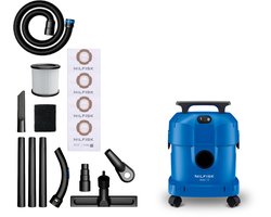 Nilfisk Multi I 12 DIY Edition Nat- & Droogzuiger 1100W - 12L Waterzuiger met Gereedschapsadapter, Boorhulpstuk & 4 Fleece Stofzakken
