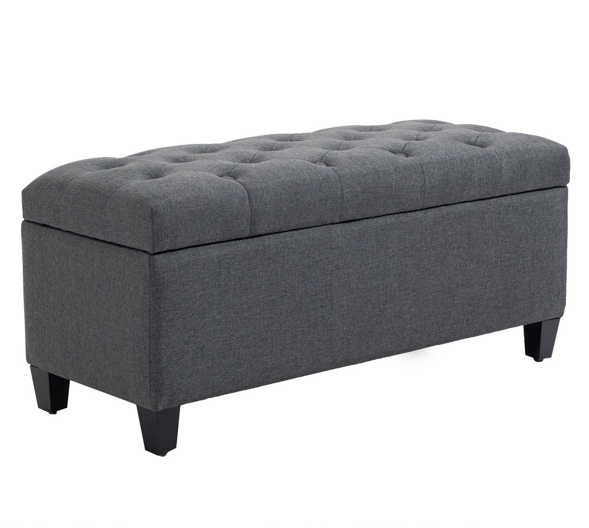 Homona Zitbank met opbergruimte - Met knoopdetails - 100 x 40 x 44 cm - Donkergrijs