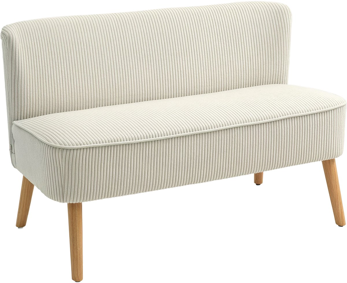 Homona 2-zitsbank - Met rugleuning - 117 x 56,5 x 77 cm - Crèmewit