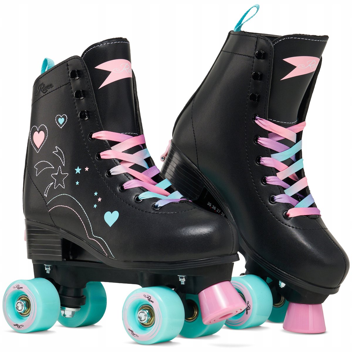 RAVEN Zana Retro Skates - Verstelbaar Maat 39-42 - Zwart