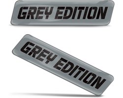 2 x 3D Gel Silicone Stickers Bumper Sticker Decals Badge Emblem Tuning for Car Motorcycle Helmet Bicycle Grey Edition - ShopVlot