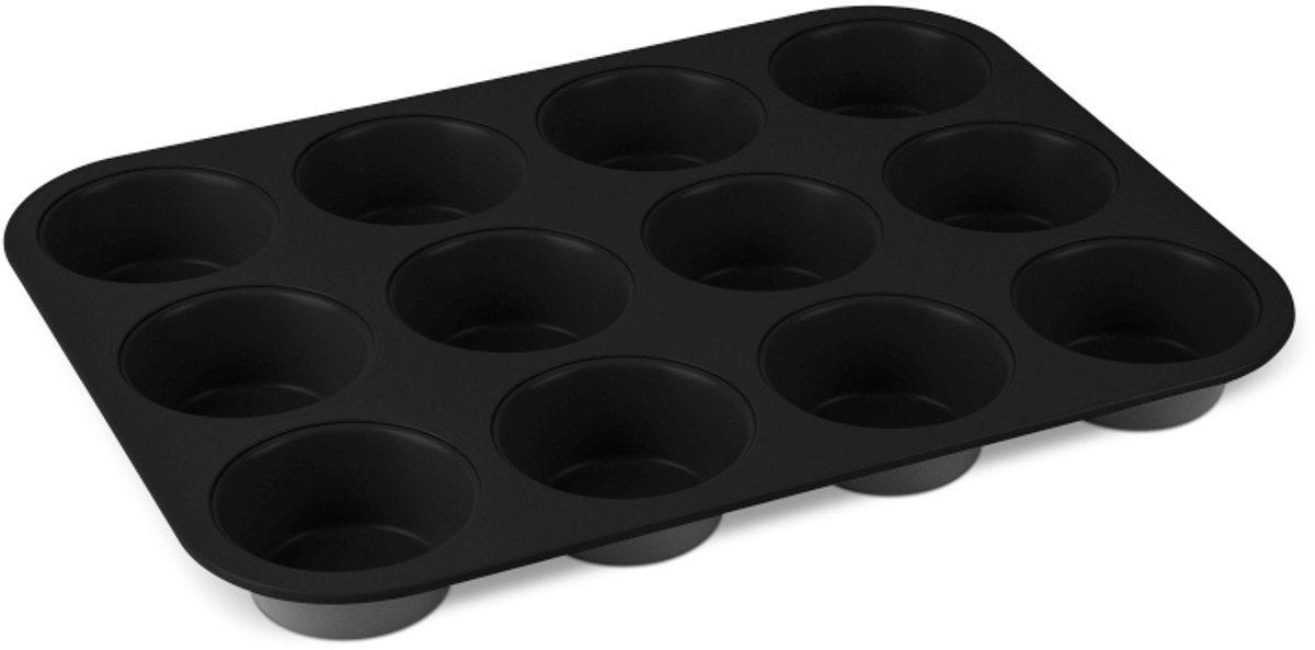 Muffinvorm met antiaanbaklaag, 12 stuks, Antracit Collection