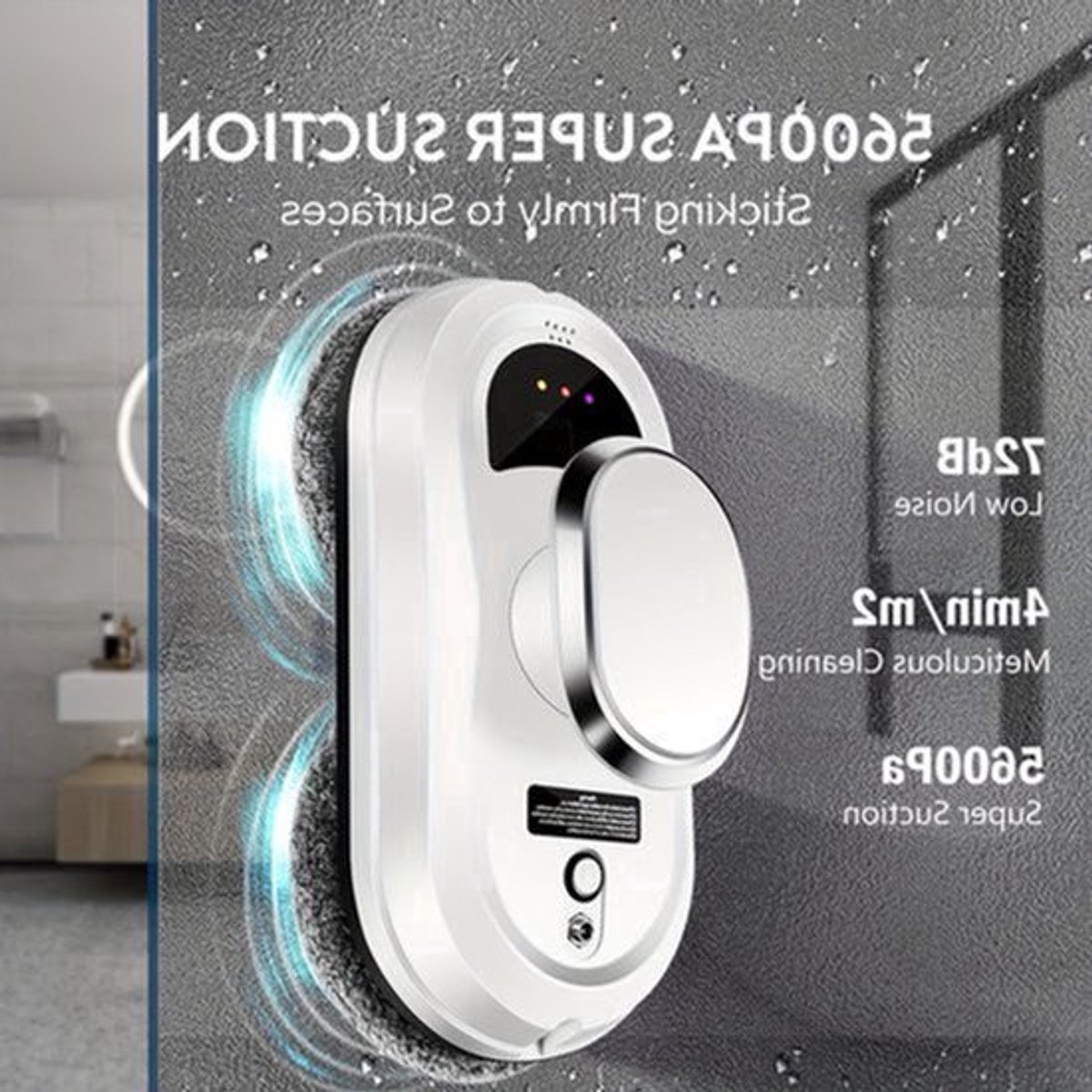Raamrobot – Robot Ramenwasser – Ruitenreiniger – Elektrische Ramenwasser – Raamwisser – Automatische Waterspray – Krachtige Zuigkracht 5600Pa