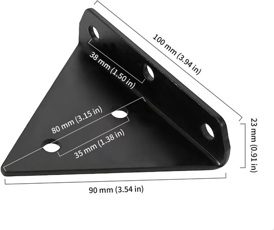 Set van 8 Onzichtbare Driehoekige Planksteunen van 10 cm, 25 kg Capaciteit, Stevige Wandbeugels voor Planken, Boekenplanken en Opslagruimte — afbeelding 5