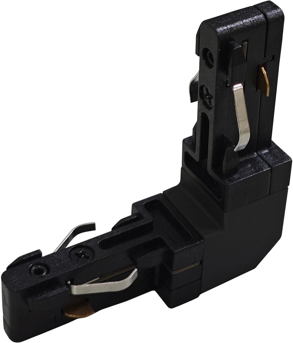Micro Line wandconnector in zwart, Premium-collectie. Verbindingsstuk om de Micro Line rail tegen de wand te monteren.