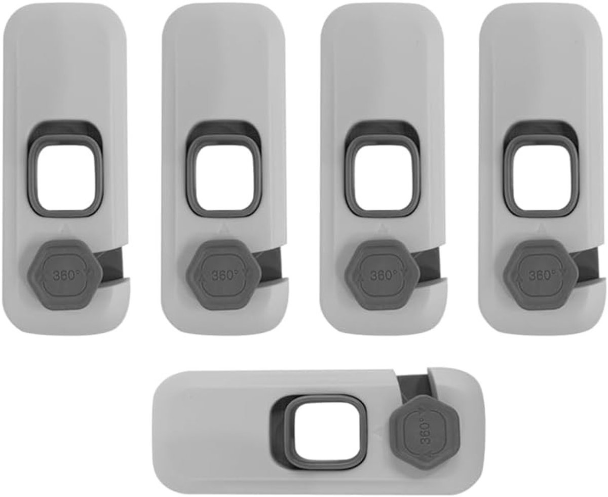 Set van 5 Veiligheidsdeuren en Koelkastsloten voor Tot 1 Inch (25mm) Dichtingen, Geen Gereedschap Vereist, Ideaal voor Kindveiligheid en Organisatie