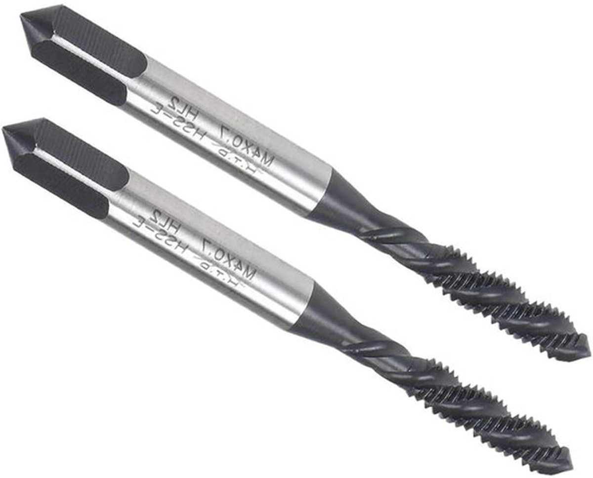 Spiraalvormige draadtap metrische machinedraadtap HSS gecoat 2 stuks
