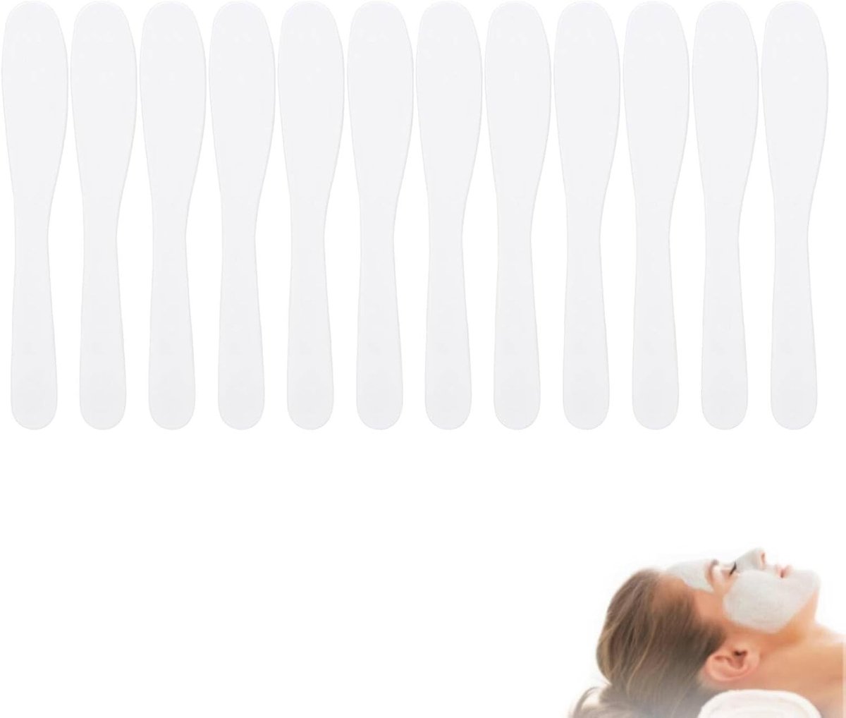 Set van 12 Make-up Spatels voor het Aanbrengen van Gezichtsmaskers, Crèmes en Mengsels - 8,7 inch Lange Applicators voor Schoonheid en Verzorging