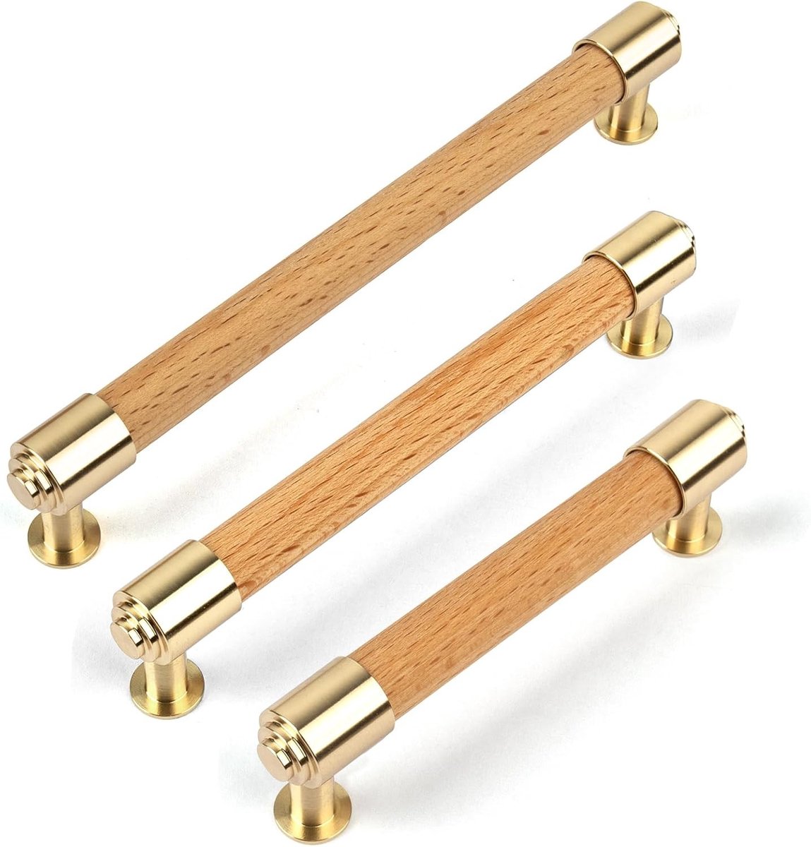 Set van 2 Houten Meubelhandgrepen met 96mm Boorgatafstand voor Keuken en Kastdeuren, Duurzame en Stijlvolle Deurgrepen voor Meubels en Kasten