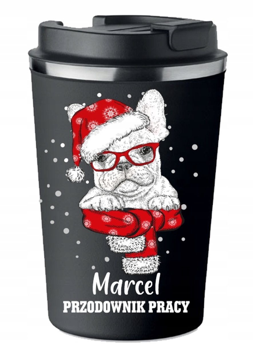 Merkloze Thermosbeker met Naam - Cadeau voor Kerst