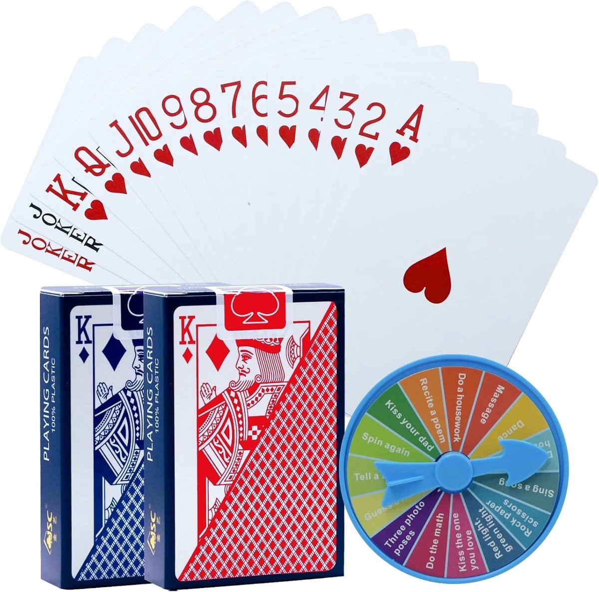 Speelkaarten - Rood - 57 x 88 mm - Waterdichte Kunststof - Voor Poker, Blackjack en Meer
