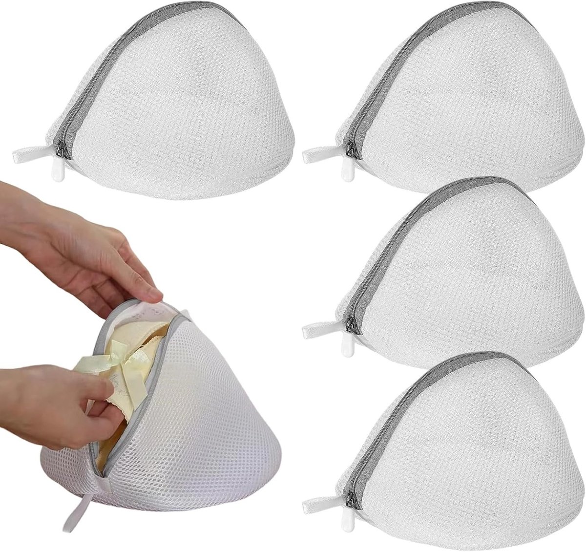 Set van 4 Wasnetten voor de Wasmachine - Herbruikbaar en Ideaal voor BH's, Ondergoed en Kleding - Stevig en Duurzaam Wasaccessoire