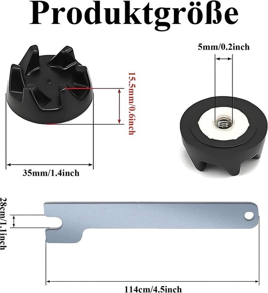 Rubberen Koppelingskoppeling - Aandrijving met Verwijderingsgereedschap - 5 stuks koppeling voor mixer — afbeelding 3
