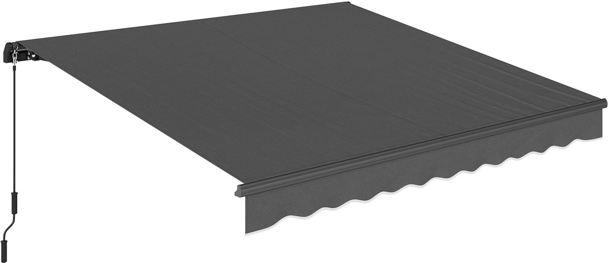 Outsunny Zonnescherm-Metaal, Polyester-350L x 300B cm-Donkergrijs