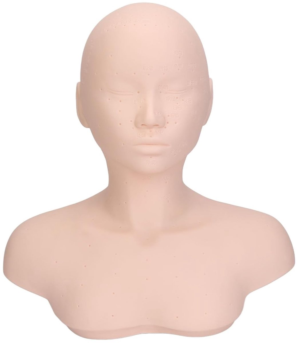Multifunctionele Oefenhoofden voor Make-up, Zacht Rubber Cosmetologie Mannequin met Schouder voor Wimpers en Massages
