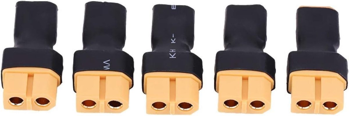 XT30 naar XT60 RC Drone Connector Adapter - Duurzame Plastic en Metalen Batterijplug - 5 Stuks Batterij Converter Plug voor Verbeterde Verbinding en Prestaties