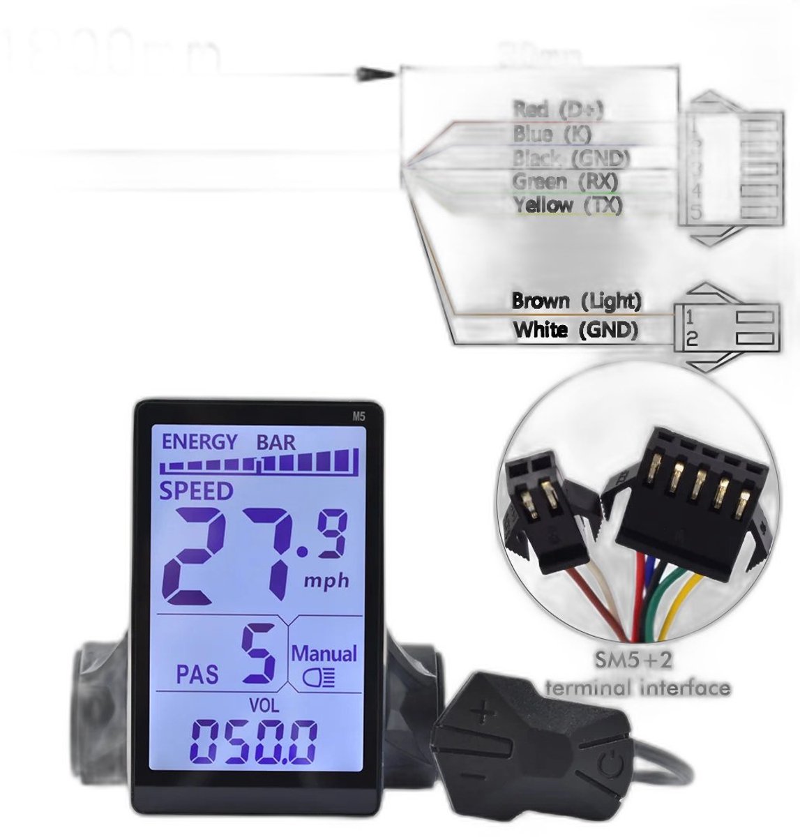 Currero Fatbike Scherm - LCD Display - Schermpje - E-Bike Accessoires - Elektrische Fiets - Dashboard - Snelheidsmeter - Kinderen & Volwassenen