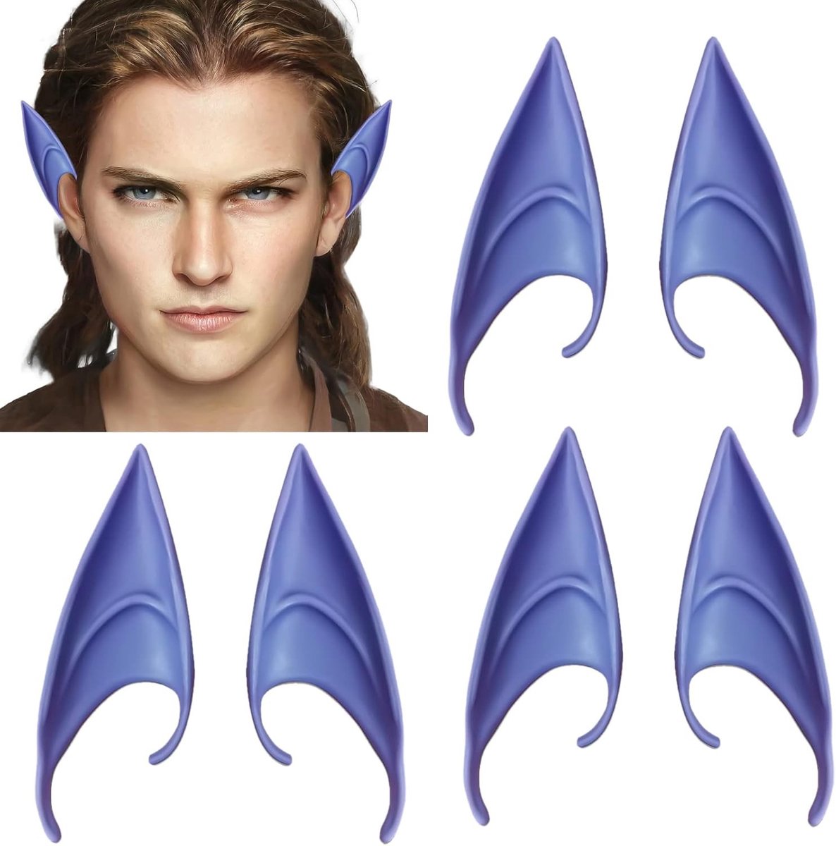 3 Paar Elf Oren Cosplay Accessoires voor Halloween en Carnaval - 12cm Lange Elf Oren voor Feestdecoratie