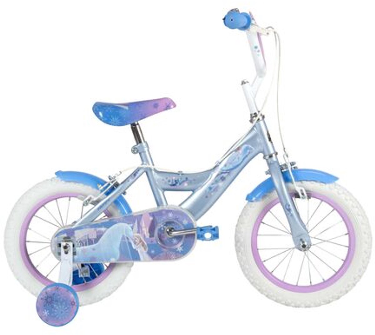 Disney Frozen 2 Kinderfiets - Meisjes - 14 inch - Blauw Paars - Twee handremmen