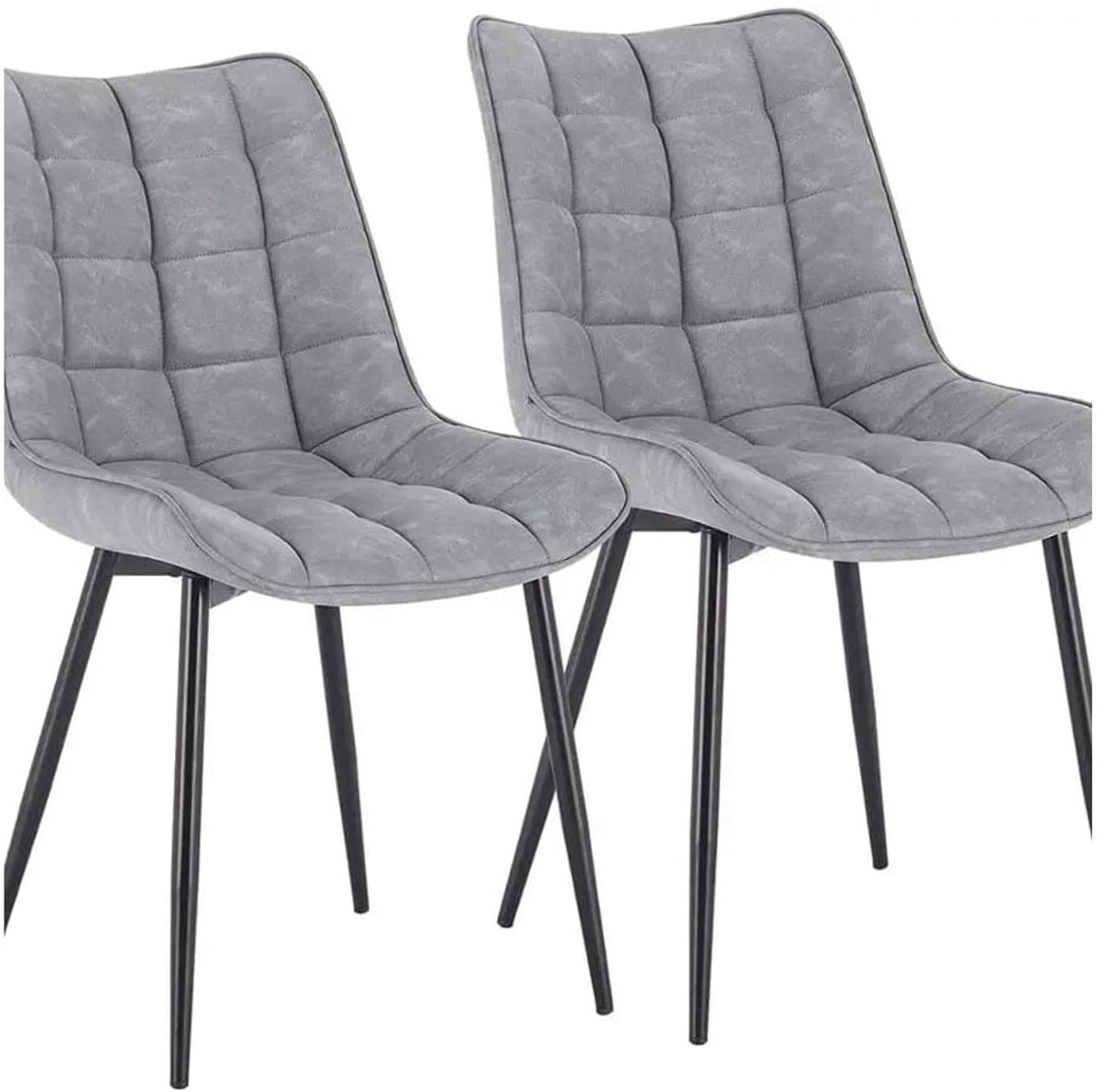 Klarven Eetkamerstoelen Set Van 4 Kunstleer Leer grijs - Eetkamerstoelen Set Van 6 - Eetkamerstoelen Set Van 2 - Dining Chairs - Ergonomische Rugleuning - Stabiel Metalen Frame - Zit