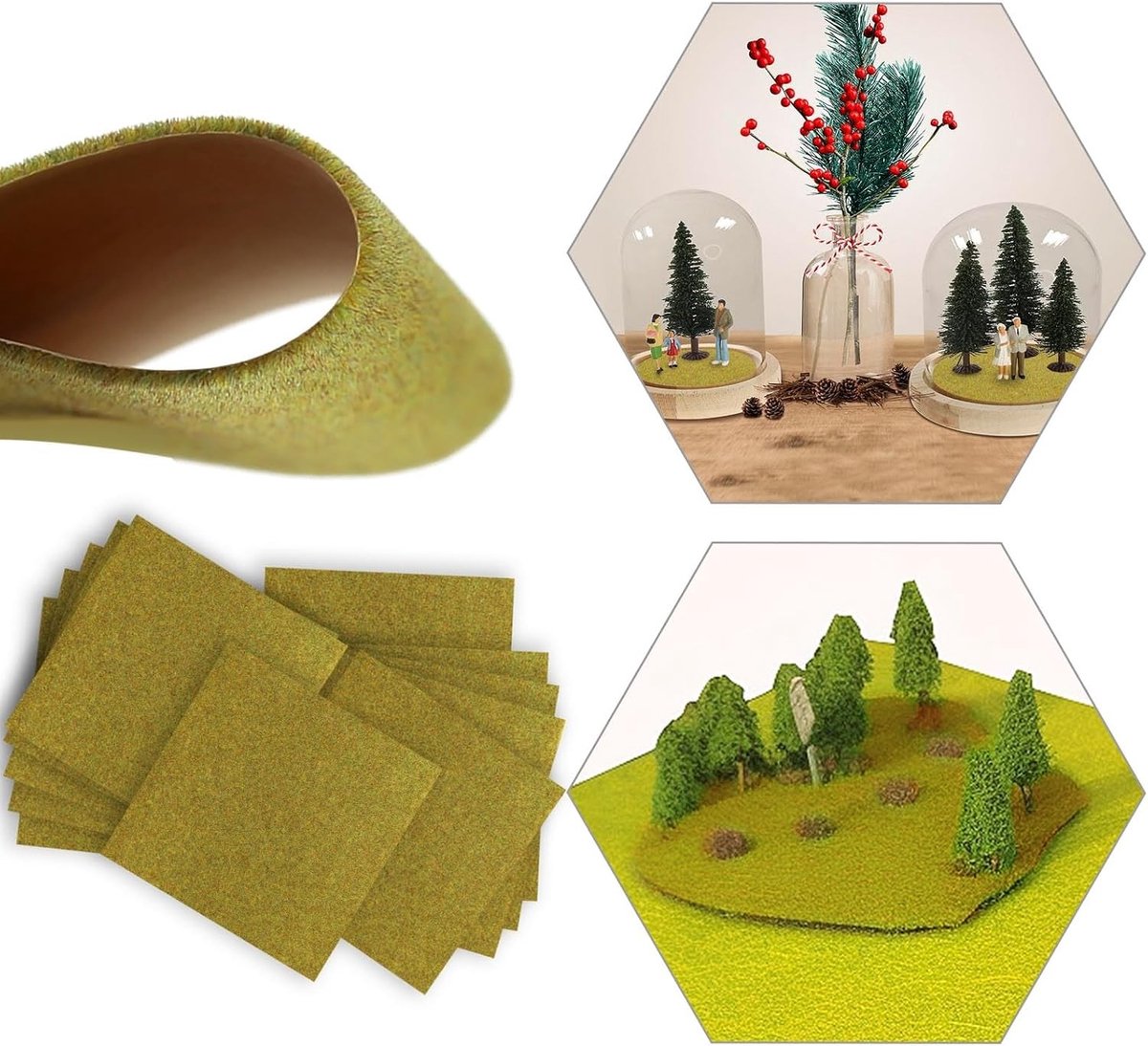 12 Stuks Miniatuur Grasmat 17x17cm voor Tuin Decoratie en Landschapsontwerp - Ideaal voor Balkon en Huis