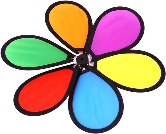 Kleurrijke 5-delige Tuinwindmolens, 20-Inch Regenboog Windmolens voor Tuin, Feest en Buitenruimte Decoratie — afbeelding 5