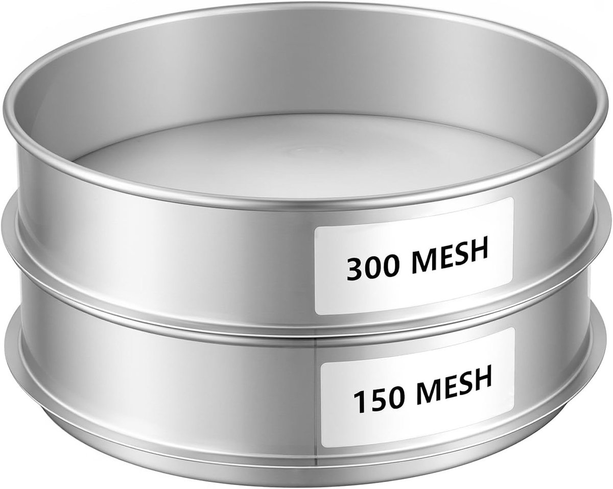 2 Stuks RVS Pollen Extractor met 20 cm Diameter en 5.5 cm Hoogte voor Cannabis, Kruidens en Specerijen - Ideaal voor Hash en Extractie