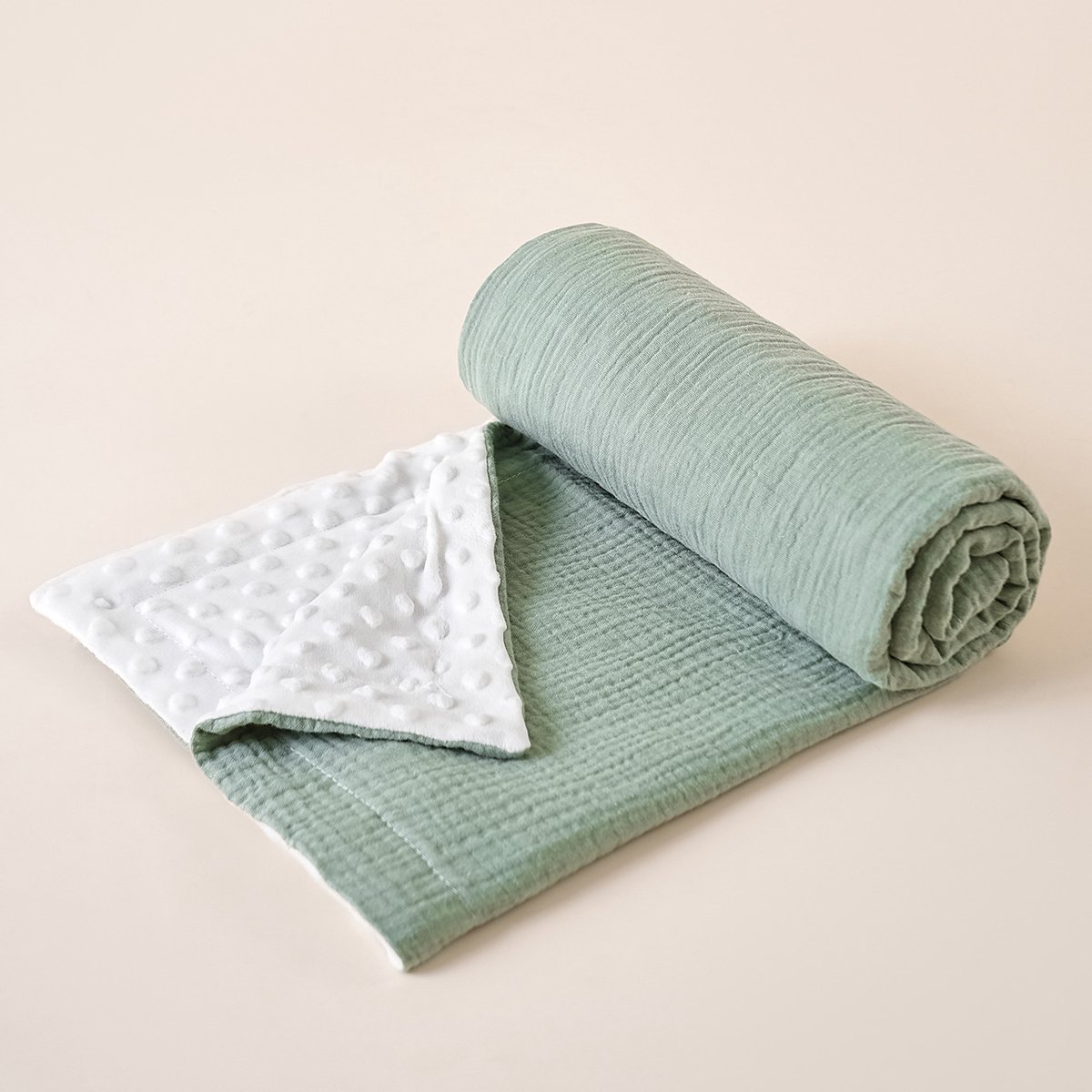 Deze babydeken is zacht, comfortabel en voelt heerlijk aan, waardoor het een onmisbaar cadeau is voor aanstaande moeders en een ideale keuze om pasgeborenen in te wikkelen. (1 stuk)-Donkergroen-100*100cm