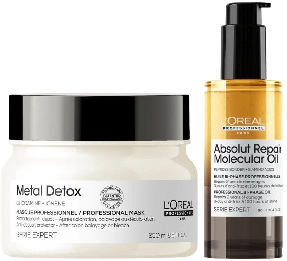 L'Oréal Professionnel - Metal Detox Mask + Absolut Repair Molecular Oil Duo - 250+90ml