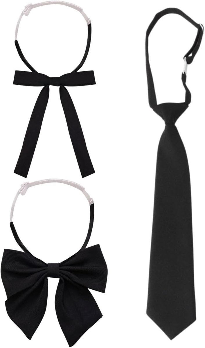 3 stuks verstelbare vlinders voor dames, elegante blouse met voorafgebonden strik, perfect voor kostuum, uniform en cosplay outfits