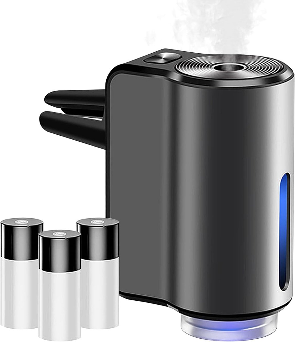 Ultrasone Luchtverfrisser voor Auto, Slimme Aroma Diffuser met 3 Modi en Automatische Verneveling, Zwart