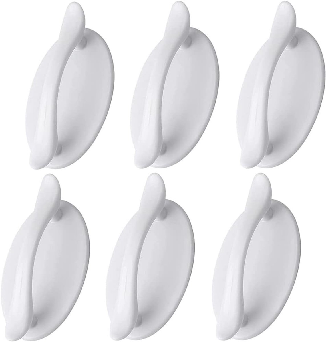 Set van 6 Zelfklevende Witte Deurgrepen - Plastic Handgrepen voor Deuren, Ramen en Kasten