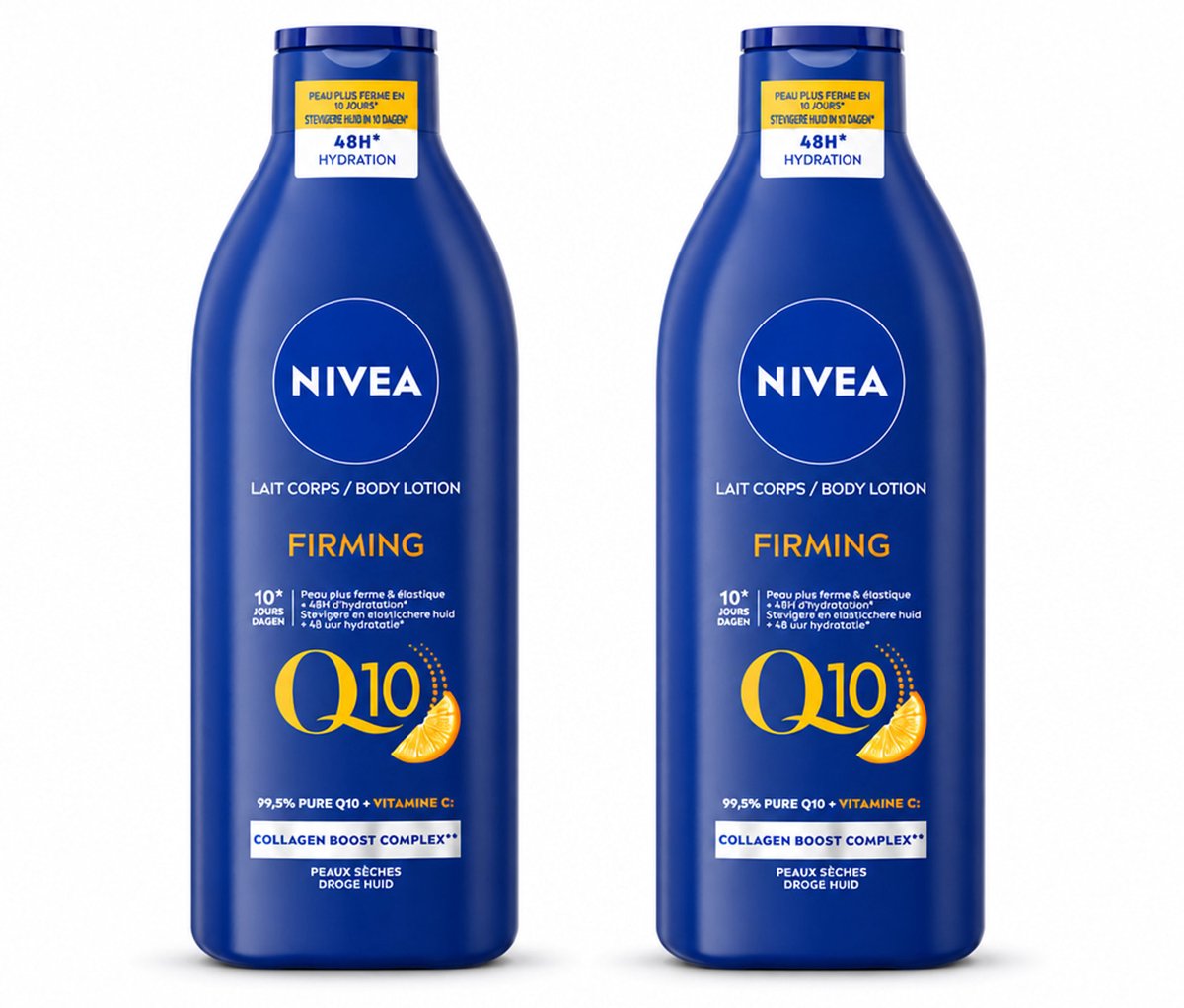 2 x Nivea - Q10 - Verstevigende Bodylotion - Vitamine C - 48 uur Hydratatie - Voor Droge Huid - 400 ml - Bulkverpakking - 2 stuks