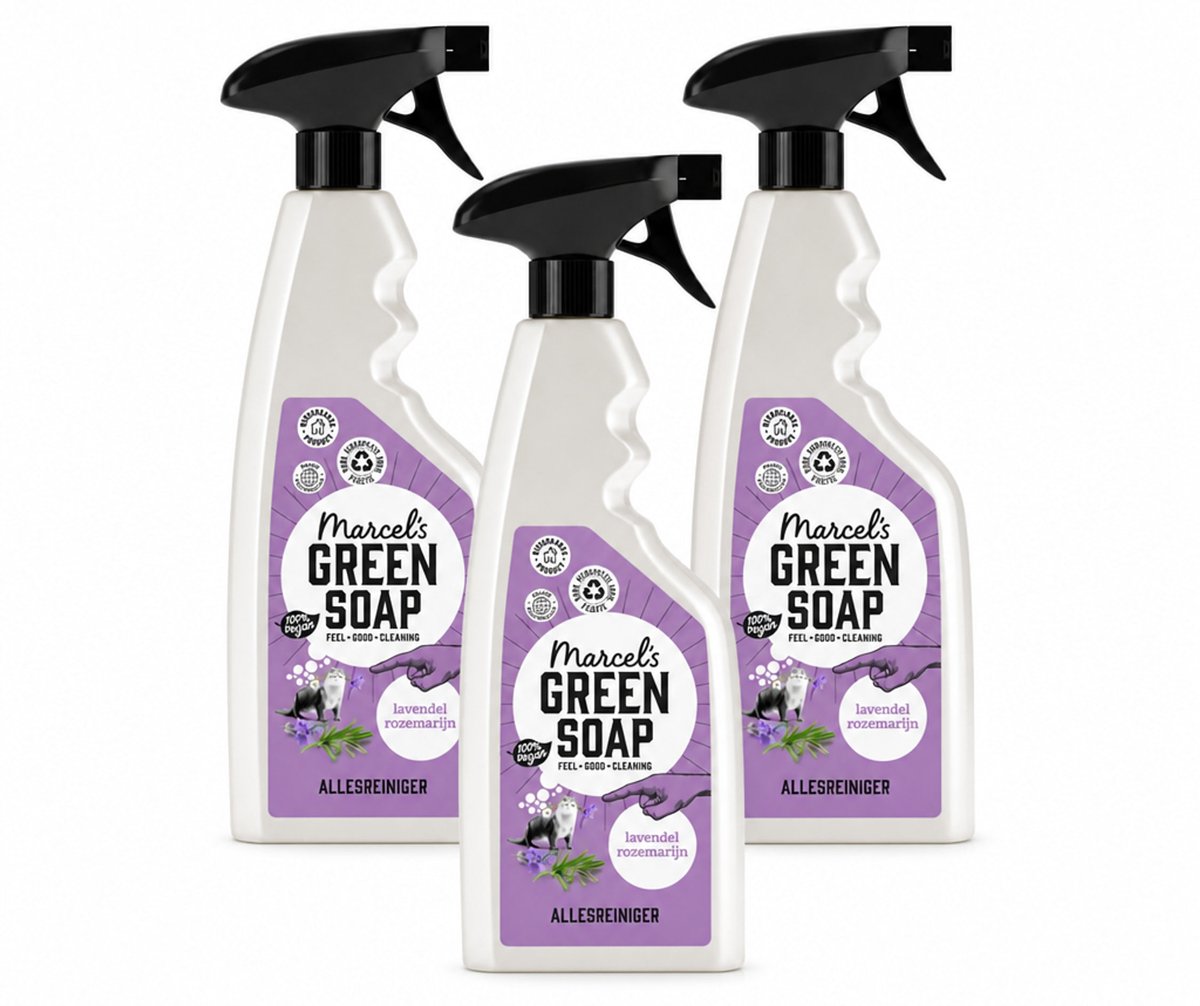 3 x Marcel’s Green Soap – Allesreiniger Spray – Lavendel & Rozemarijn – 500 ml - Bulkverpakking - 3 stuks