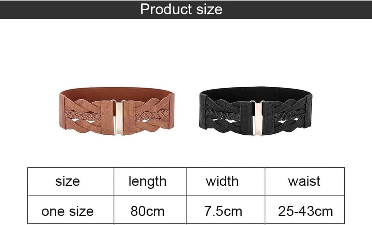 Elastische brede gevlochten tailleband voor dames, perfect voor jurken en casual outfits, hoge taille korset riem