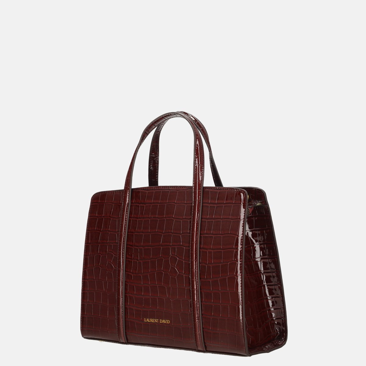Laurent David handtas croco lak bordeaux