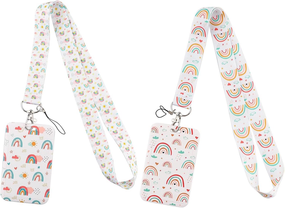 Kleurige Lanyard met Kaart Houder voor ID, Sleutels en Toegangspassen - Perfect voor Kantoor, School en Kinderen