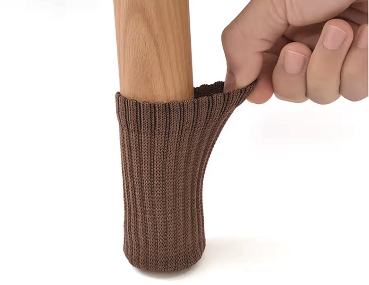 Stoelpootsokjes - Stoelpoot Beschermers - Elastisch - Bruin - Anti kras - Stoelpoothoesjes - 7CM hoog - 24-delig set - CHPN