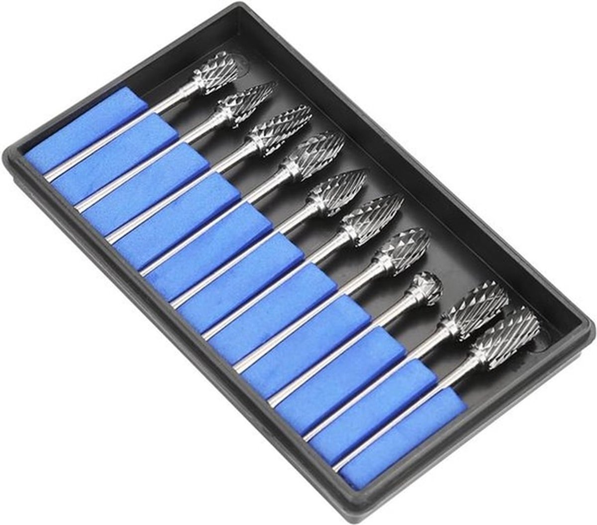 6 mm Schacht Houtbewerking Freesbit Set van 10 Stuks - Tungsten Carbide Staal voor Precisie Graveren en Metaalbewerking