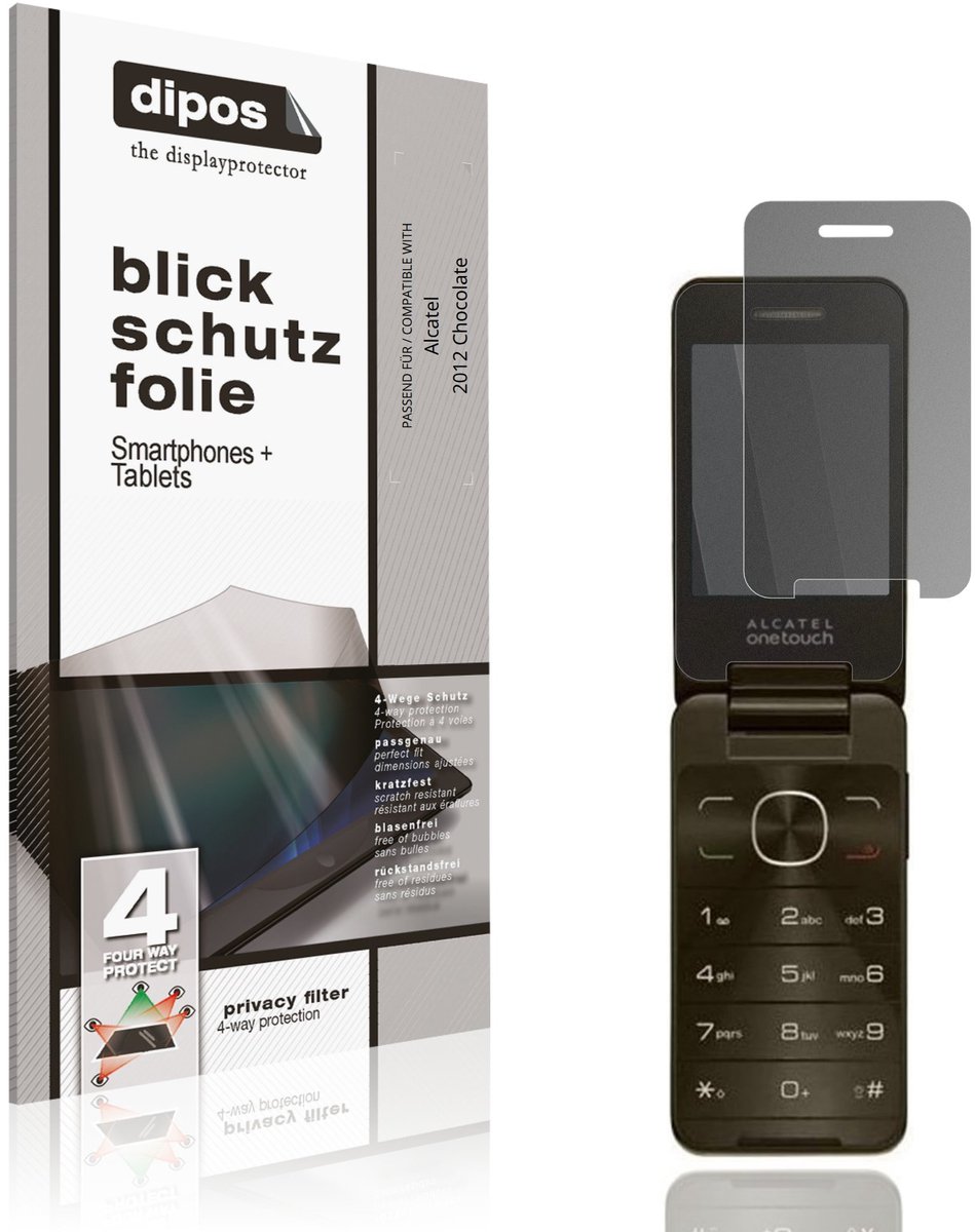 dipos – Matte Privacy Screenprotector geschikt voor Alcatel 2012 Chocolate | Anti-Spy Beschermfolie