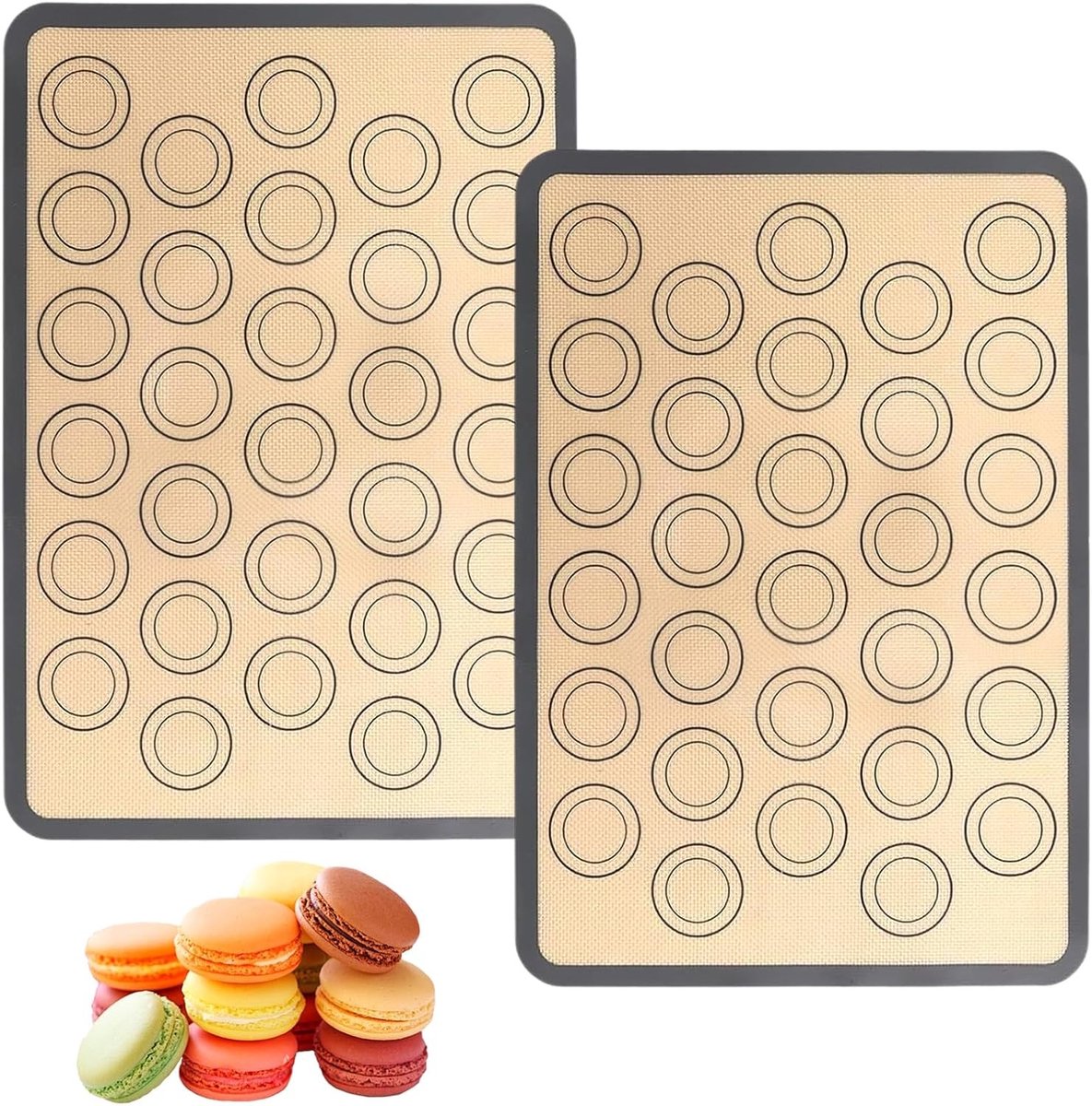 Siliconen Bakmat voor Macarons en Koekjes - 2 Stuks, 42×74 cm, Antikleef en Herbruikbaar