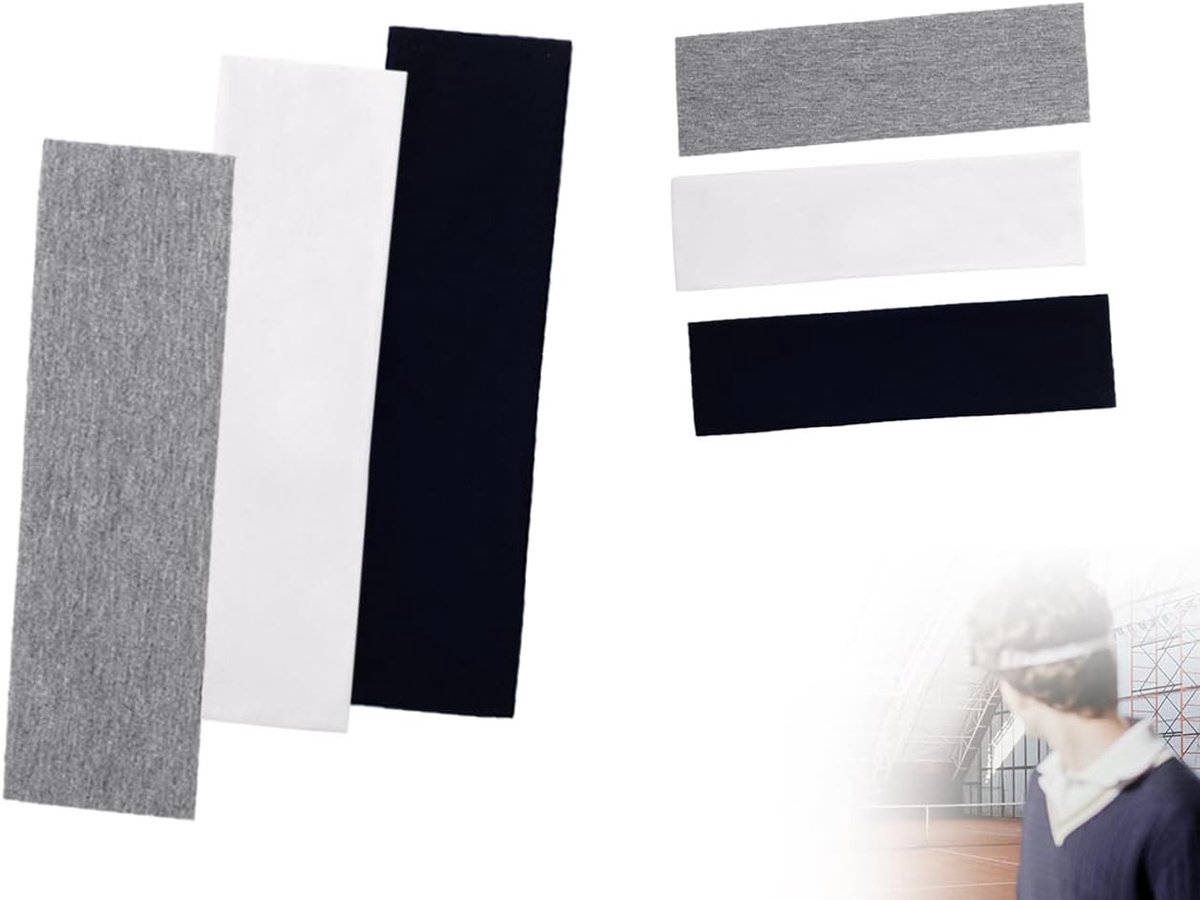 Yoga Haarbanden Set van 3 - Brede Antislip Sportband voor Dames, Zacht en Elastisch voor Fitness, Gym en Hardlopen (23.5 x 6 cm, Effen)