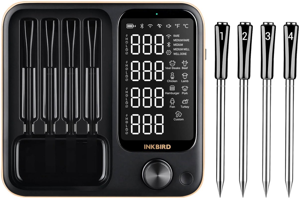 Bol.com Draadloze Keukenthermometer met 4 sondes - Precisie & Gemak aanbieding