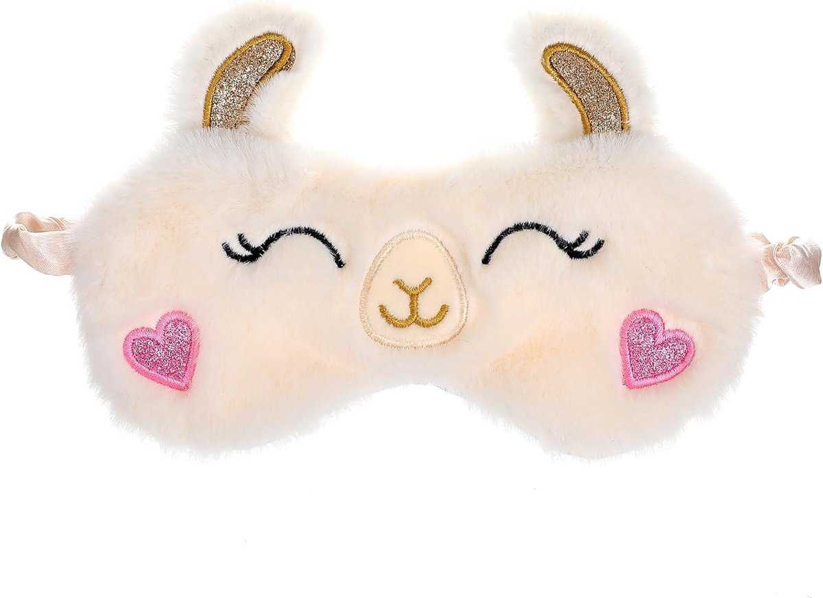 Schattige Alpaca Slaapmasker van Pluche voor Kinderen en Volwassenen - Ideaal voor Reizen en Ontspanning, Super Zacht en Comfortabel